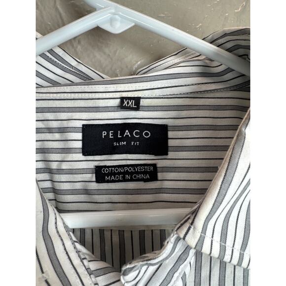 Pelaco Men’s Shirt Blue White Striped Slim Fit Long Sleeve Button Size XXL - Picture 3 of 4